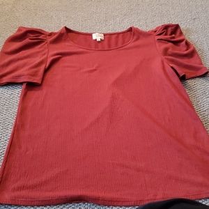 🚨Ava James puff sleeve blouse maroon 🚨